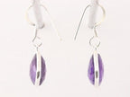 Fijne druppelvormige zilveren oorbellen met amethist afbeelding 2