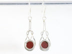 Zilveren oorbellen met rode jaspis afbeelding 3