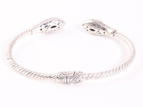 Traditionele bewerkte zilveren klemarmband met welo opaal afbeelding 3