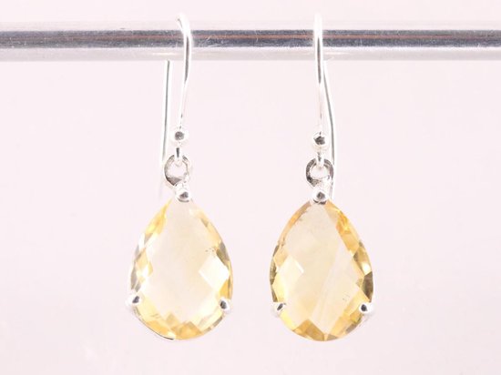 Zilveren oorbellen met citrien afbeelding 4
