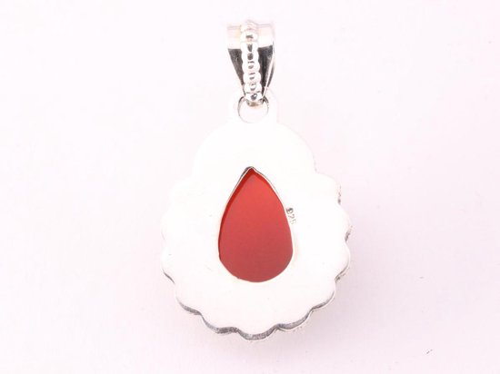 Bewerkte zilveren hanger met carneool afbeelding 3