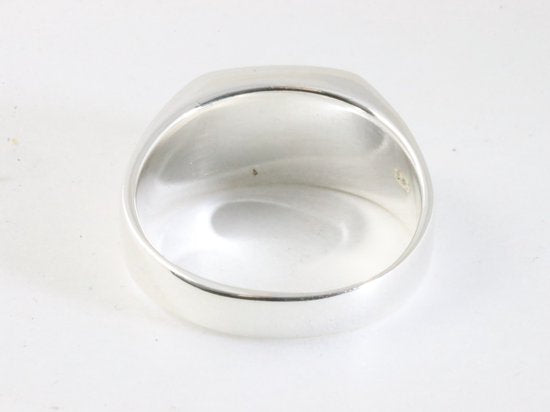 Zilveren zegelring met blauwe turkoois afbeelding 3