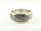 Zilveren ring met vlechtmotief afbeelding 1