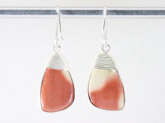 Zilveren oorbellen met mookaiet afbeelding 2