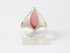 Hoogglans zilveren ring met roze parelmoer afbeelding 3