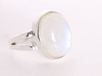 Zware zilveren ring met regenboog maansteen afbeelding 1