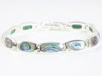 Hoogglans zilveren armband met abalone schelp afbeelding 1