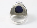 Bewerkte zilveren ring met lapis lazuli afbeelding 3