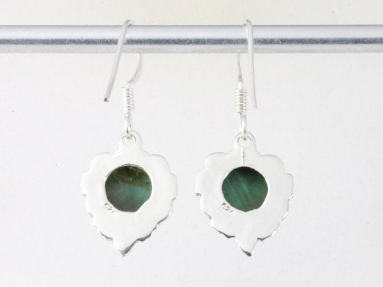 Bewerkte zilveren oorbellen met malachiet afbeelding 2