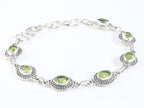 Bewerkte zilveren armband met peridoot afbeelding 2