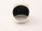 Hoogglans zilveren zegelring met onyx afbeelding 2