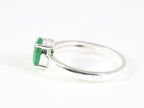 Fijne hoogglans zilveren ring met smaragd afbeelding 2