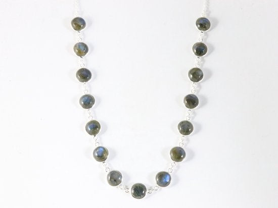 Zilveren collier met labradoriet afbeelding 3