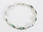 Hoogglans zilveren armband met abalone schelp afbeelding 1