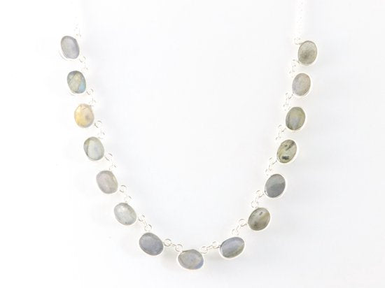 Zilveren collier met labradoriet afbeelding 2