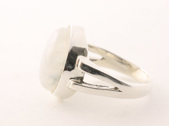 Zware zilveren ring met regenboog maansteen afbeelding 2