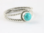 Opengewerkte zilveren ring met turkoois afbeelding 1