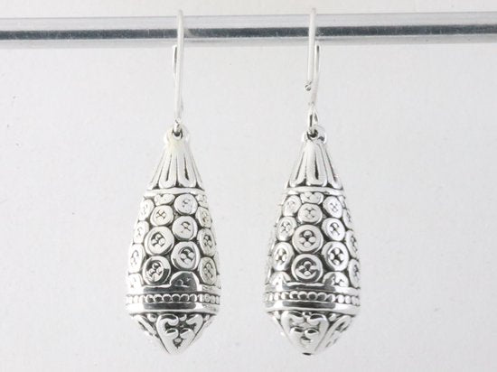 Traditionele bewerkte zilveren pegel oorbellen afbeelding 3