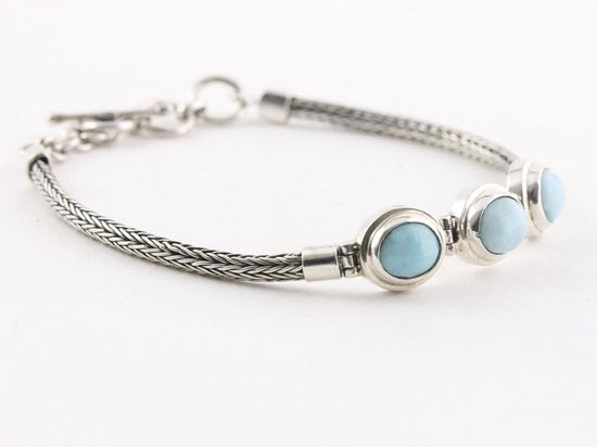 Zilveren armband met larimar afbeelding 2