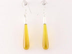 Lange zilveren pegel oorbellen met gele agaat afbeelding 2