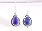 Bewerkte zilveren oorbellen met lapis lazuli afbeelding 4