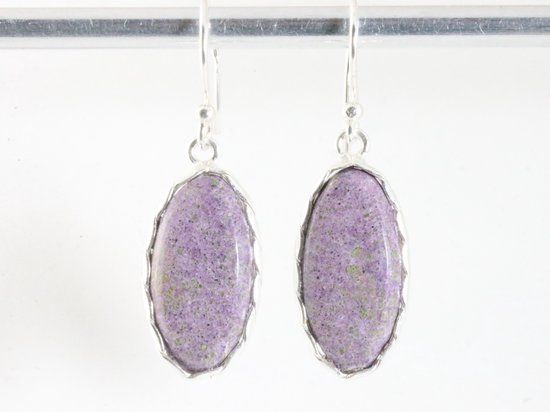 Zilveren oorbellen met purpuriet afbeelding 4