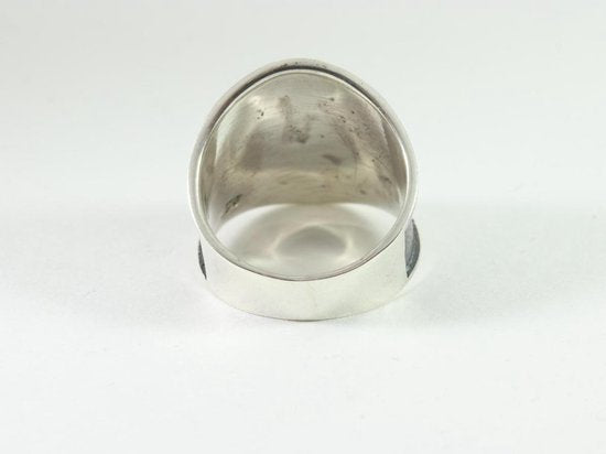 Zware zilveren ring met ohm-teken afbeelding 2