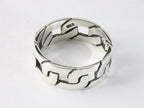 Zilveren ring met grote gourmet schakels afbeelding 2