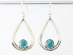Opengewerkte zilveren oorbellen met chrysocolla afbeelding 1