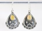 Traditionele bewerkte zilveren oorbellen met Ethiopische opaal afbeelding 1
