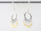 Opengewerkte zilveren oorbellen met gele maansteen afbeelding 2