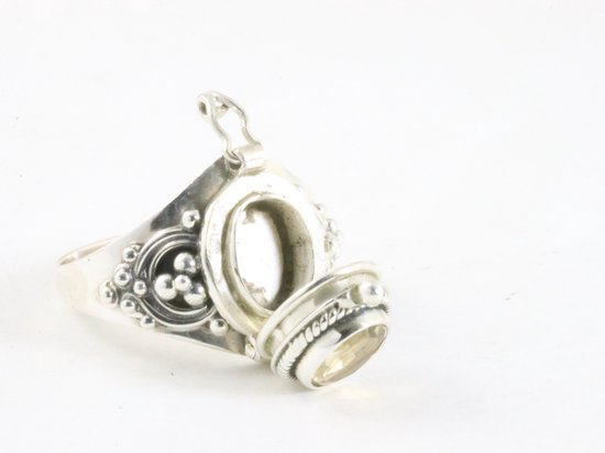 Bewerkte zilveren gifring met citrien afbeelding 5