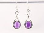 Geknoopte zilveren oorbellen met amethist afbeelding 4