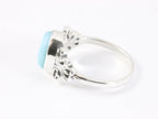 Fijne bewerkte zilveren ring met larimar afbeelding 2
