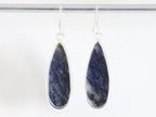 Lange zilveren oorbellen met sodaliet afbeelding 3