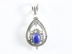 Opengewerkte zilveren hanger met lapis lazuli afbeelding 4