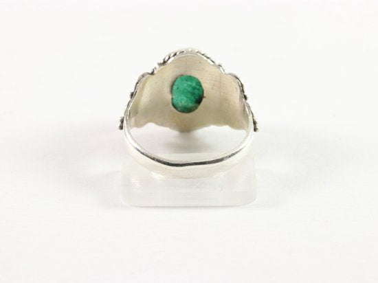 Bewerkte zilveren ring met jade afbeelding 3
