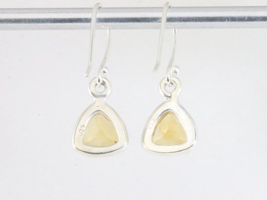 Hoogglans zilveren oorbellen met citrien afbeelding 2