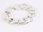 Brede zilveren armband met gourmetschakels afbeelding 2