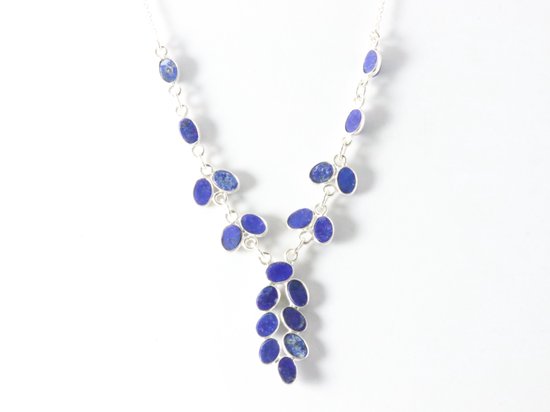 Zilveren ketting met lapis lazuli afbeelding 2