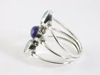 Langwerpige zilveren ring met lapis lazuli en blauwe topaas - maat 20 afbeelding 2