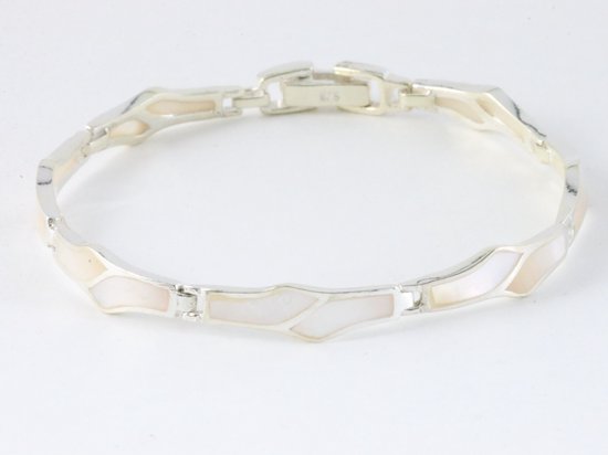 Hoogglans zilveren tennisarmband met tanzaniet afbeelding 1