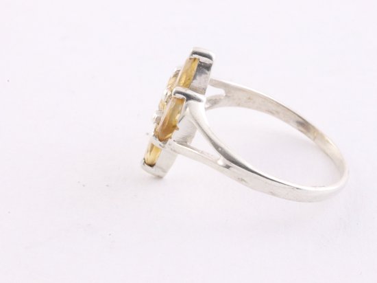 Fijne zilveren ring met citrien afbeelding 2