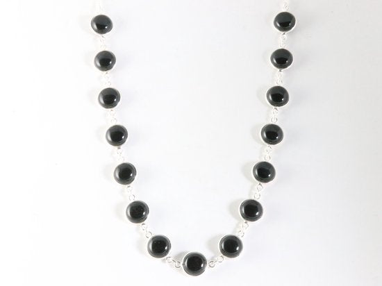 Zilveren collier met onyx afbeelding 2