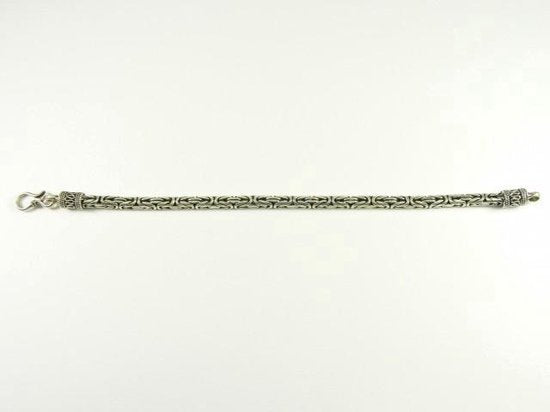 Zware zilveren armband met koningsschakel afbeelding 3