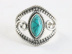 Opengewerkte zilveren ring met turkoois afbeelding 4