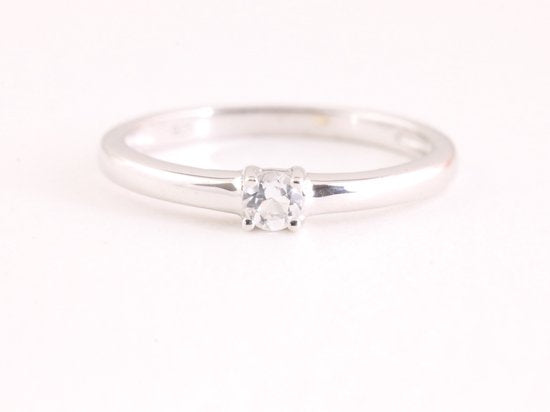 Fijne hoogglans zilveren ring met bergkristal afbeelding 4