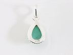 Fijne bewerkte druppelvormige zilveren hanger met groene amazoniet afbeelding 3