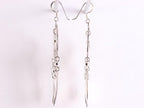 Traditionele lange zilveren filigrein oorbellen afbeelding 2