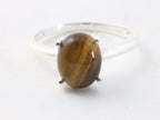 Fijne hoogglans zilveren ring met tijgeroog afbeelding 4